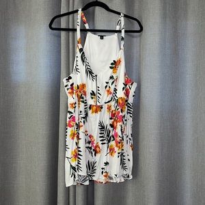 Torrid white floral tropical print top